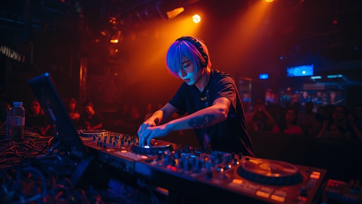 Free Electric Blue DJ Image - Anime, Dj, Nightclub | Download at StockCake