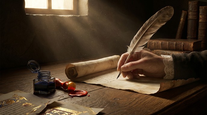 Partly Writing Free Golden Age Calligraphy Image - Writing, Quill, Parchment ...