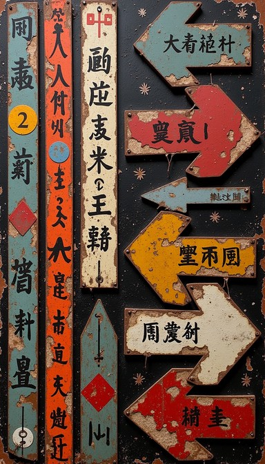 Free Vintage directional signage Image - Directional, Signs, Chinese ...