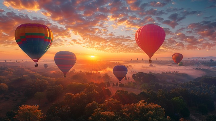 Sun Rise Balloon Free Sunrise Balloon Flight Image - Sunrise, Balloons, Forest ...