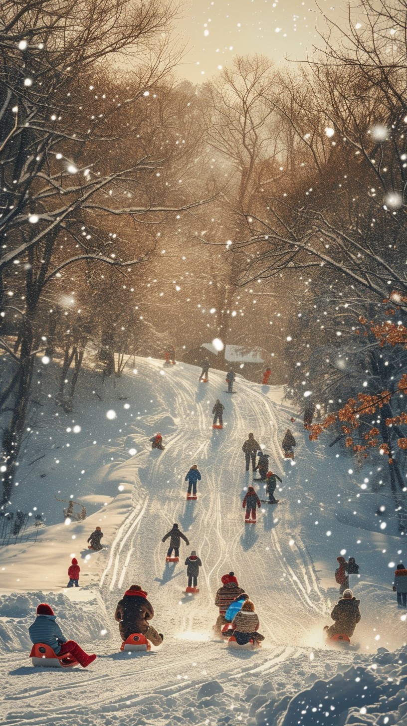 Free Winter Wonderland Fun Image - Winter, Sledding, Snow | Download at ...
