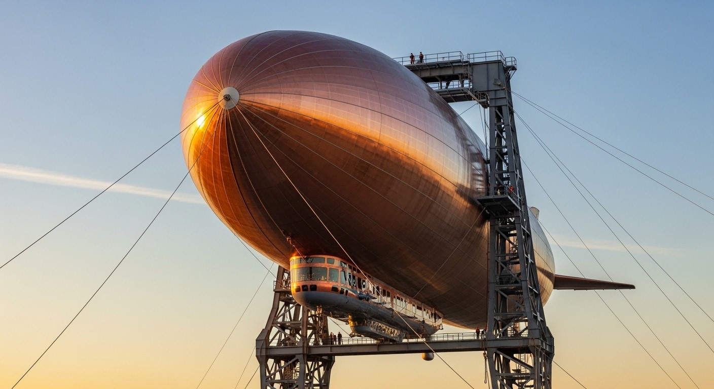 Free Docked Golden Dirigible Image - Dirigible, Airship, Zeppelin ...