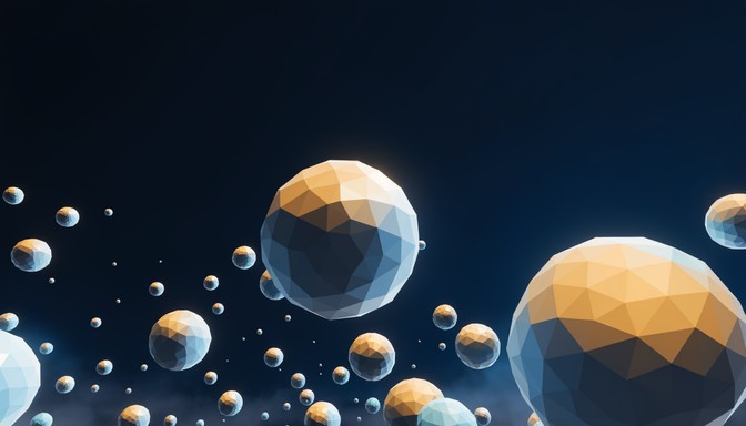 A mesmerizing 3D illustration showcases a minimalist cosmic scene ...