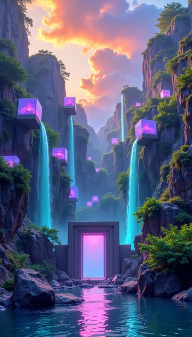 Free Cubic Dreamscape Cascade Image - Geometric, Surreal, Cubic ...