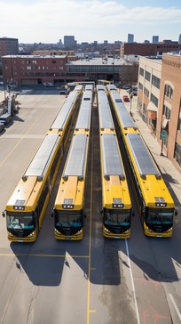 Free City Bus Queue Image - City, Buses, Aerial View | Download at ...
