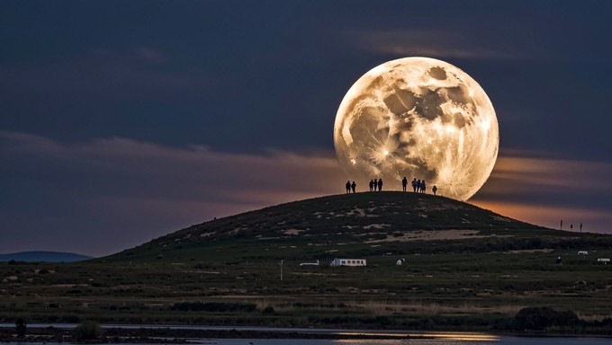 Moon Rising Photography Examples Free Majestic Moon Rising Image - Moon, Night, Sky | Download at StockCake