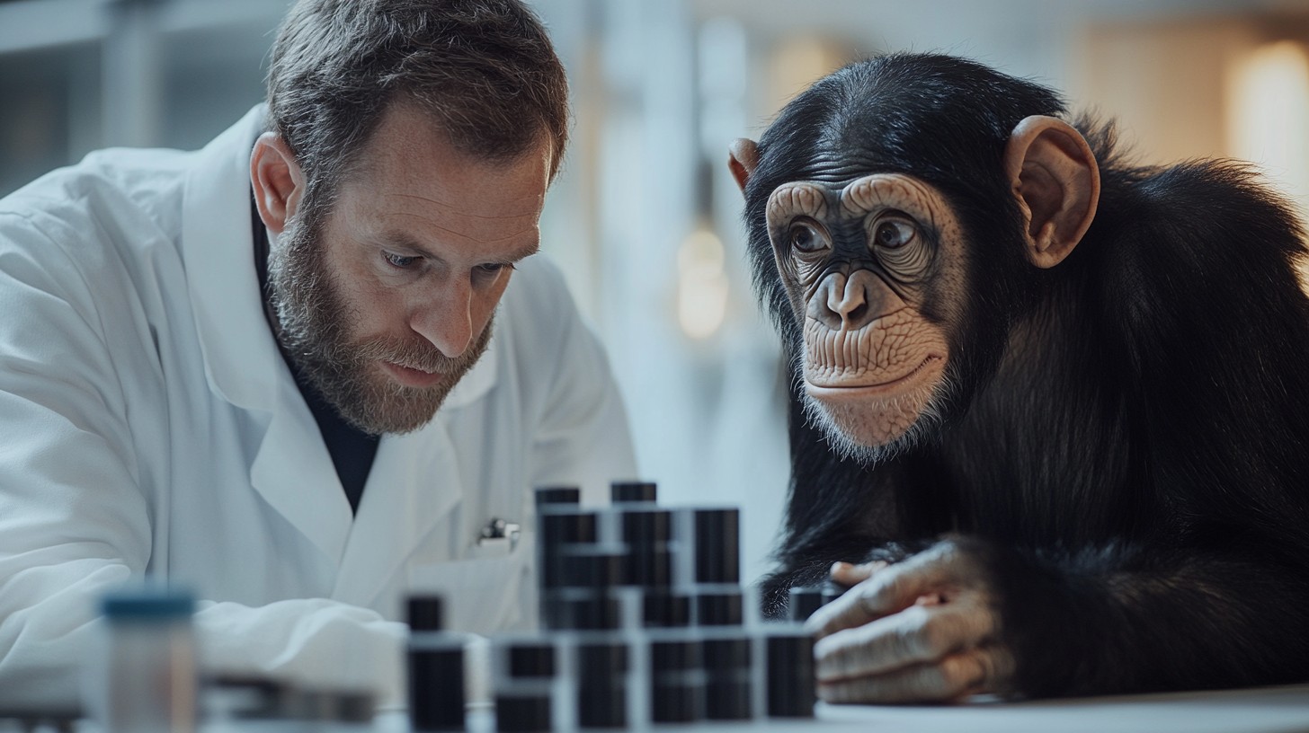 Free Chimpanzee studying samples Image - Chimpanzee, Scientist ...
