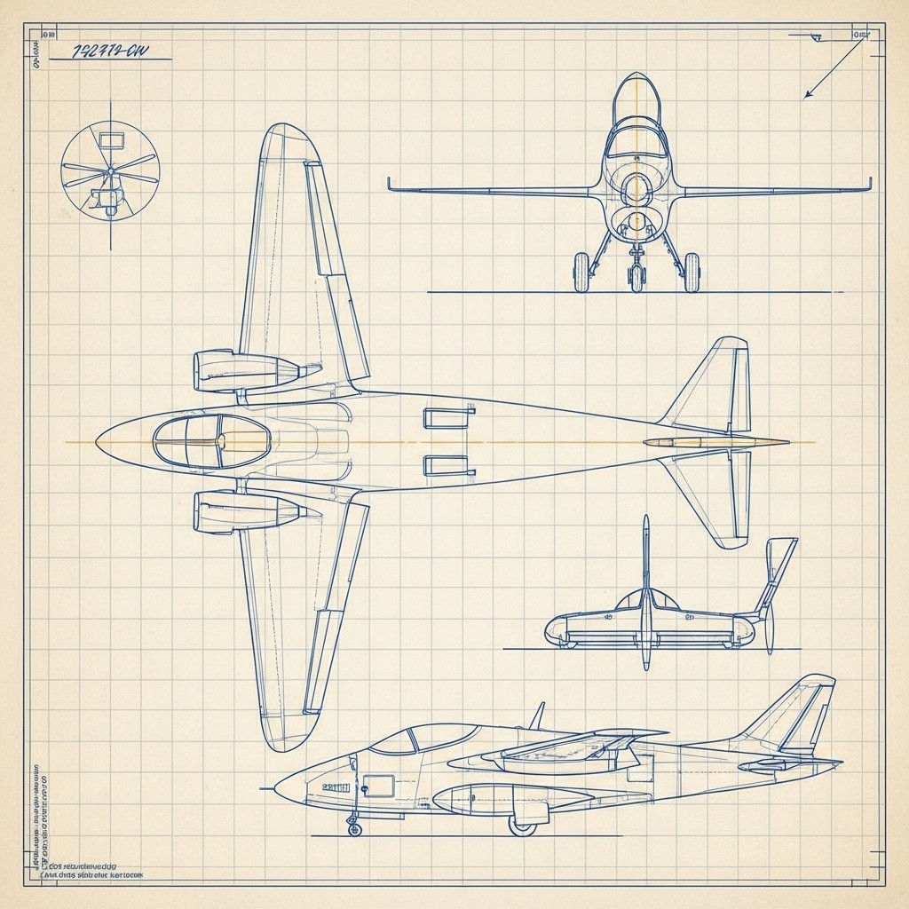 Free Aircraft Technical Blueprint Image - Aircraft, Blueprint ...