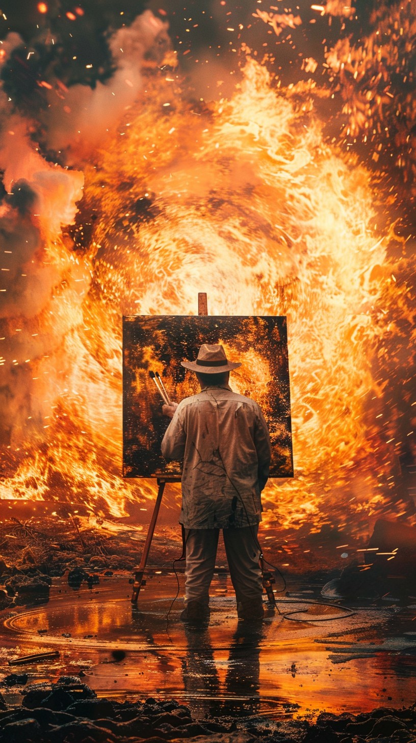 Free Artist Amid Flames Image - Artist, Inferno, Fire | Download at ...