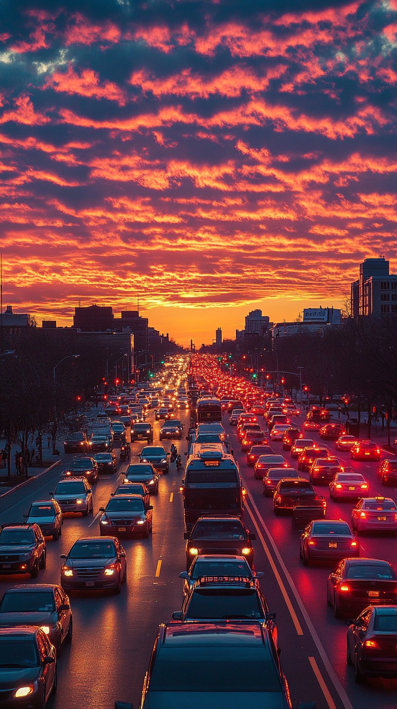 Free Sunset traffic jam Image - Sunset, Traffic, City | Download at ...