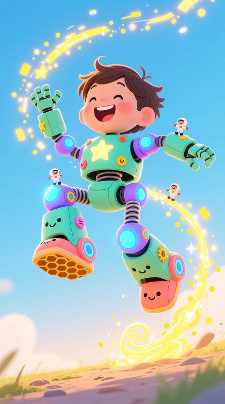 Free Bionic Jump Joy Image - Cartoon, Robotic, Child | Download at ...