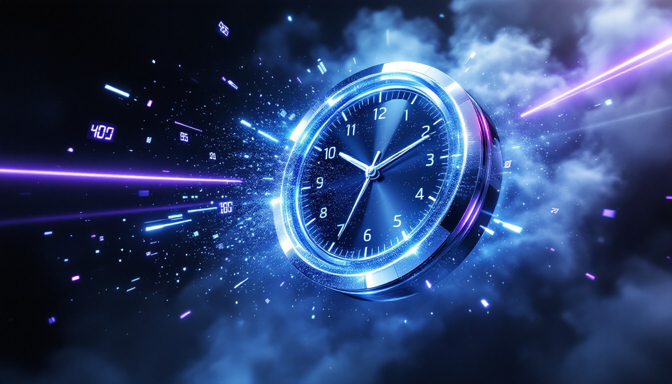 Free Time Dissolves Reality Image - Clock, Holographic, Cyberpunk ...