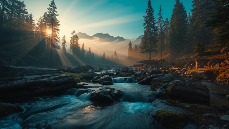 Wilderness Setting Free Misty Mountain Sunrise Image - Landscape, Nature, Wilderness ...