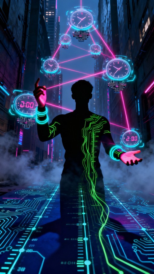 Free Cyberpunk Time Manipulation Photo - Cyberpunk, Holographic, Neon ...