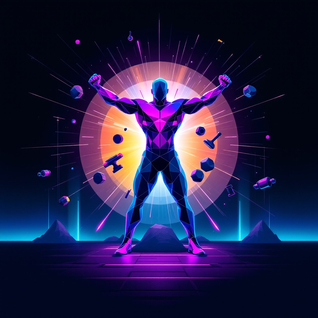 Power Geometry Free Power Through Geometry Image - Fitness, Geometric, Synthwave ...