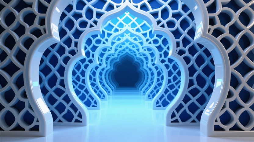 Blue Rectangular Portal Free Blue Geometric Portal Image - Arabesque, Geometric, Portal ...