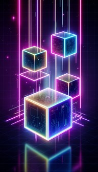 Free Neon Cubes Dancing Image - Cyberpunk, Neon, Geometric | Download ...