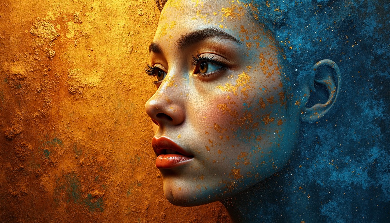 Free Luminous Abstract Portrait Image - Abstract, Portrait, Gold ...