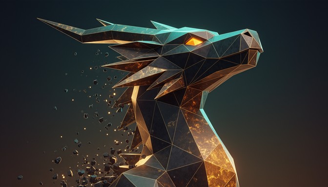 Free Geometric Dragon Power Photo - Dragon, Geometric, Polygon ...