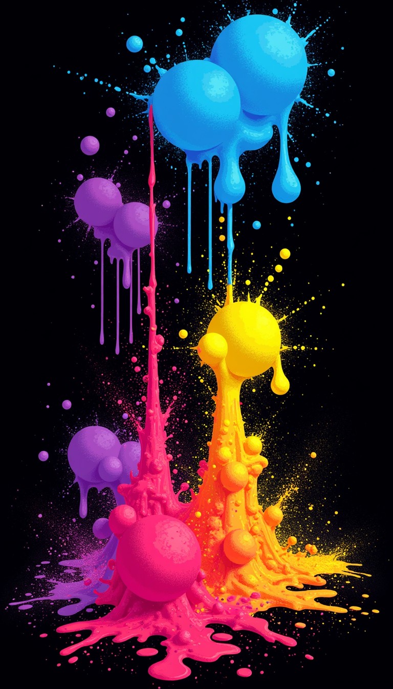 Free Vibrant Pixel Drips Image - Neon, Pixel, Splatter | Download at ...