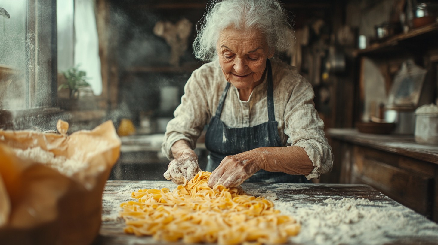 Free Grandmother making pasta Image - Grandmother, Pasta, Cooking ...