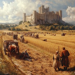 Free Medieval Harvest Scene Image - Medieval, Harvest, Castle ...