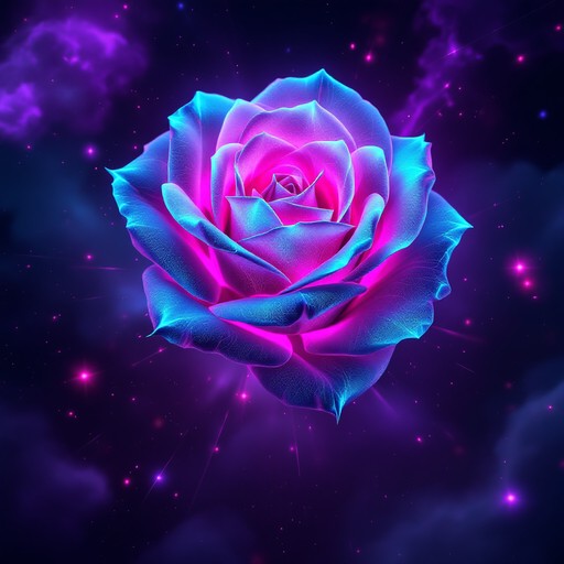 Free Cosmic Neon Rose Image - Rose, Cyberpunk, Neon | Download at StockCake