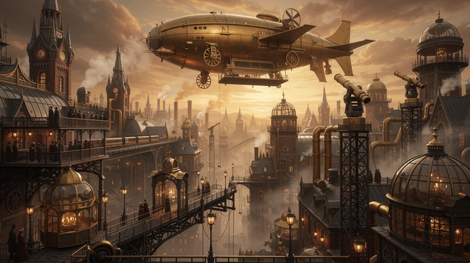 Free Steampunk Airship City Image - Steampunk, Airship, Victorian ...
