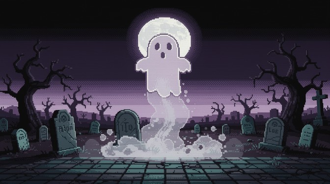 Free Ghostly Pixel Graveyard Image - Ghost, Graveyard, Pixel | Download ...