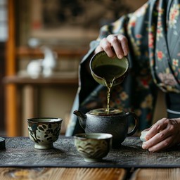 Pouring Tea Pattern Free Traditional tea pouring Image - Tea, Kimono, Teapot | Download at ...