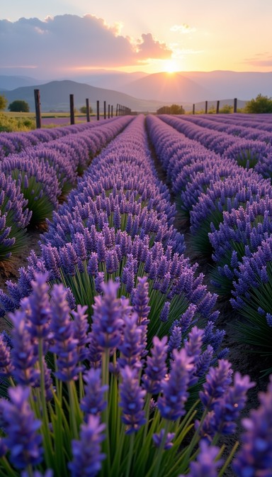 Free Lavender Field Sunset Image - Lavender, Sunrise, Purple | Download ...