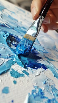 Paints Using Blue Free Painting with blue Image - Blue, Paint, Brush | Download at StockCake