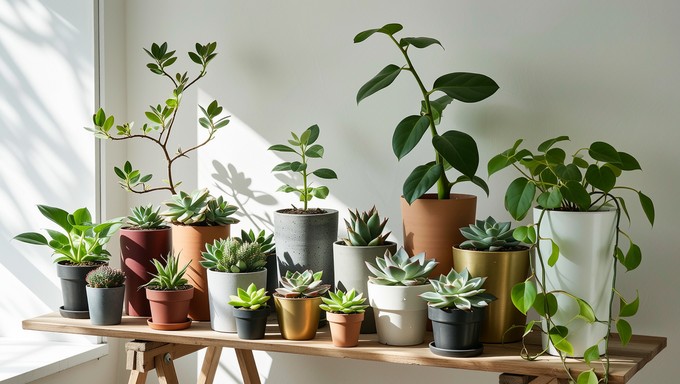 Free Botanical Shelf Display Image - Plants, Succulents, Vines ...