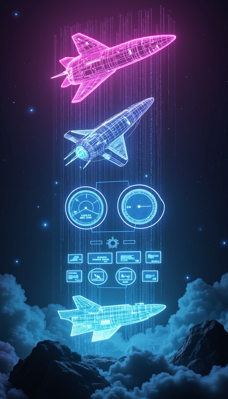 Free Holographic Space Schematics Image - Spacecraft, Holographic, Neon ...