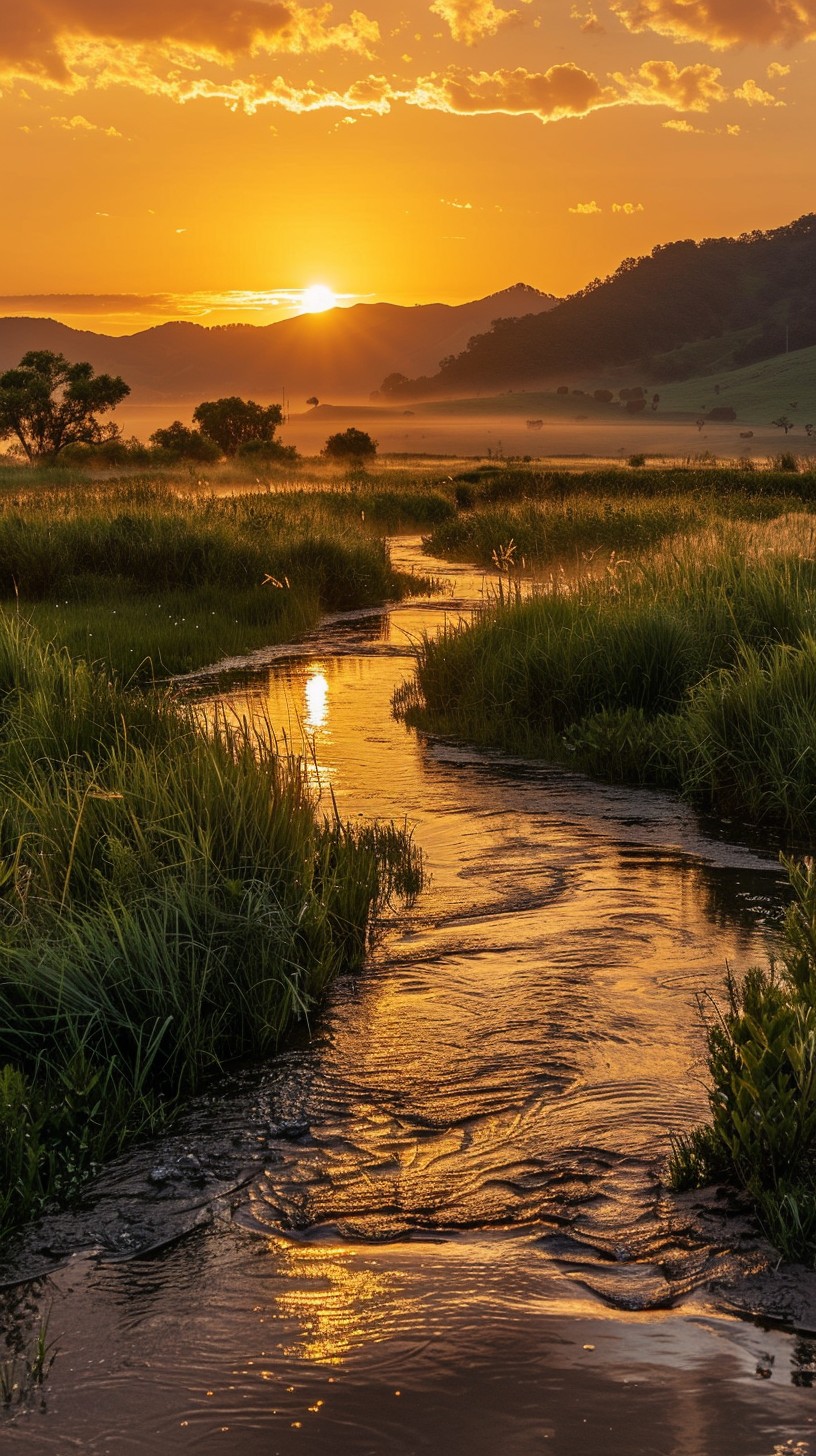 Free Sunset River Glow Image - Sunset, River, Landscape | Download at ...