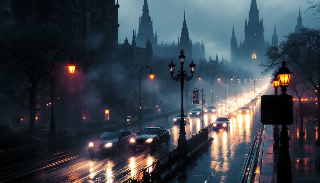 Free Gothic Rain Lights Image - Gothic, Rain, Fog | Download at StockCake