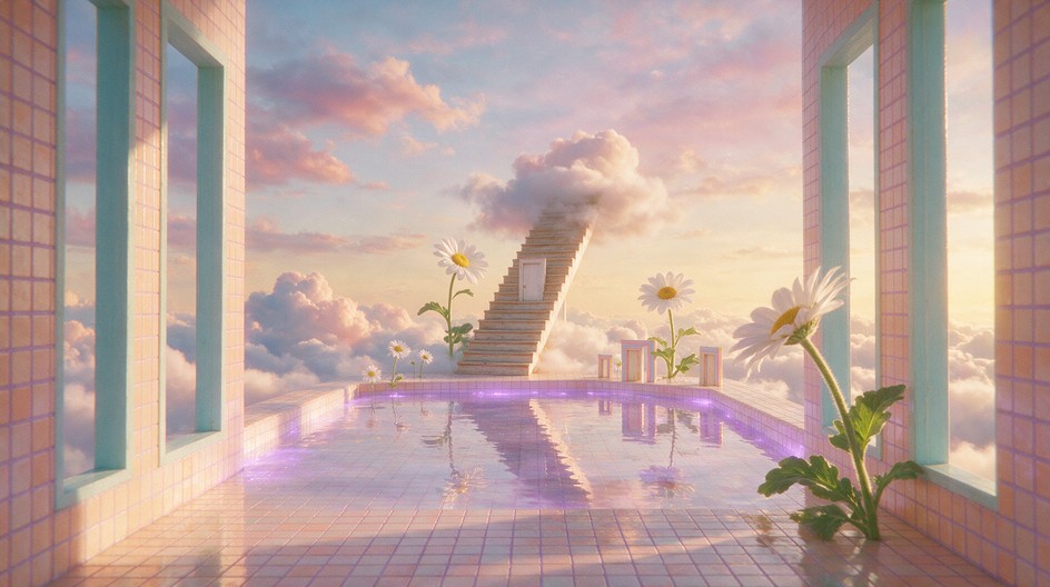 Download Pastel Sky Staircase Image - Dreamcore, Surreal, Fantasy ...