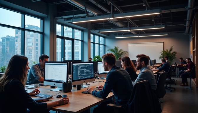 Free Collaborative tech workspace Image - Developers, Coding, Teamwork ...