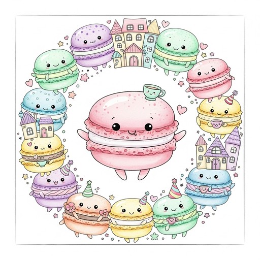 Free Kawaii Macaron Tower Image - Macarons, Kawaii, Chibi | Download at ...