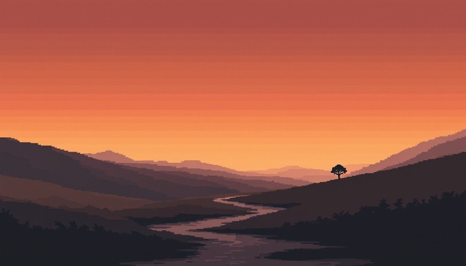 Free Sunset Pixel Solitude Image - Sunset, Pixel, Minimalist | Download ...