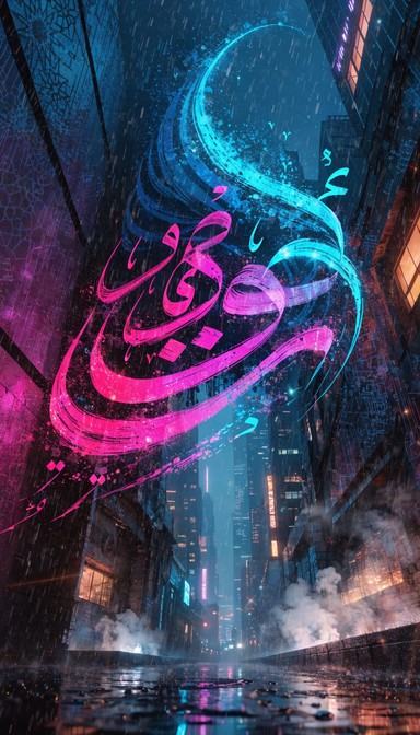 Free Neon Arabic Heritage Image - Cyberpunk, Kandura, Neon | Download ...
