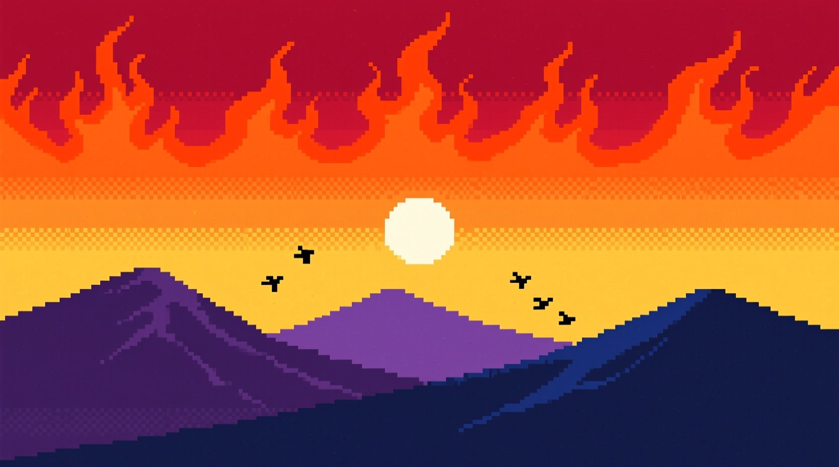 Free Fiery Pixel Sunset Photo - Pixel, Art, Landscape | Download at ...