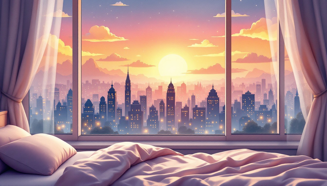 Free Dreamy City View Image - Sunset, Cityscape, Bedroom | Download at ...