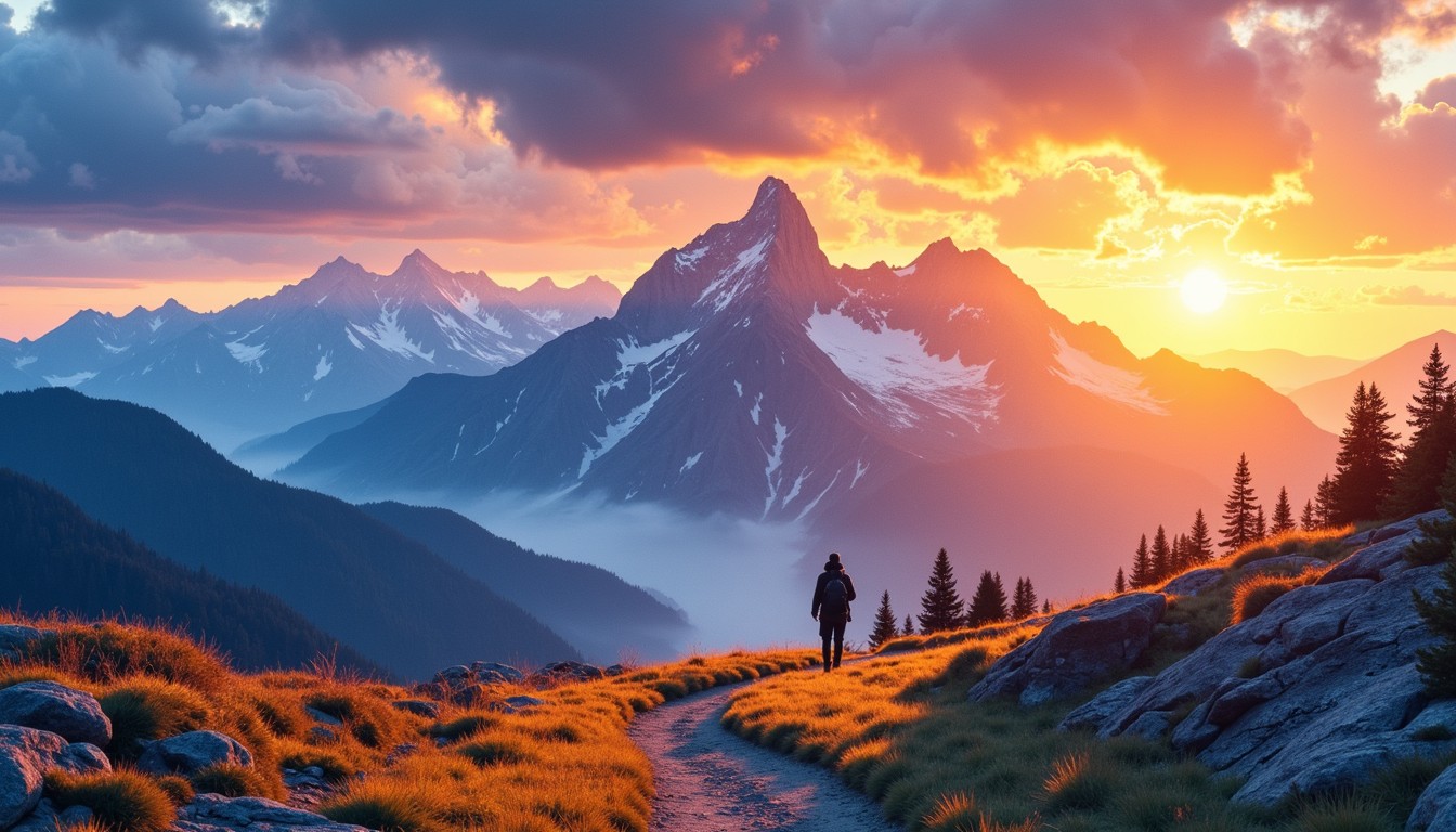Free Epic Mountain Sunset Image - Mountains, Sunset, Hiking | Download ...