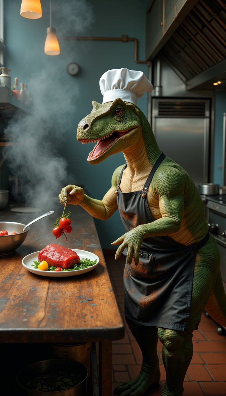 Free Prehistoric Culinary Mastery Image - Dinosaur, Chef, Velociraptor ...