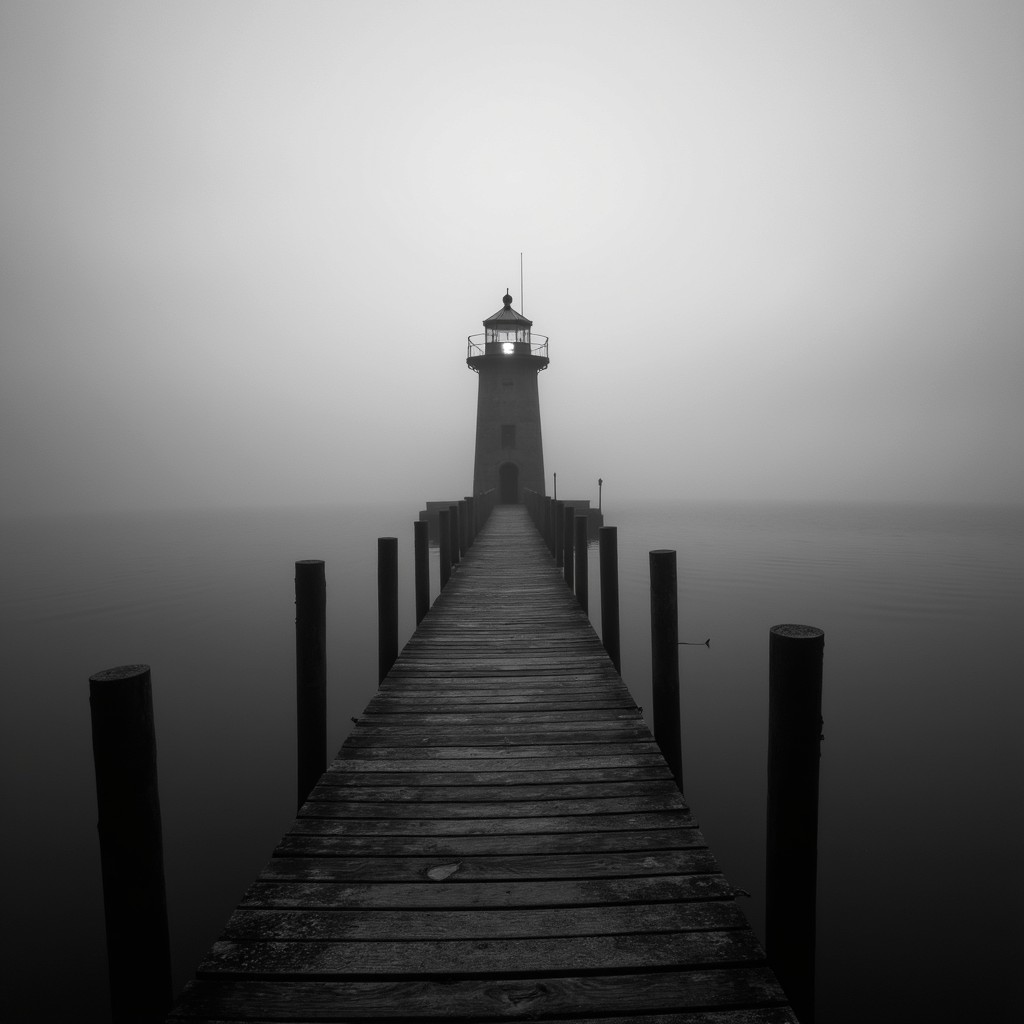 Download Haunted Maritime Beacon Image - Lighthouse, Fog, Minimal ...
