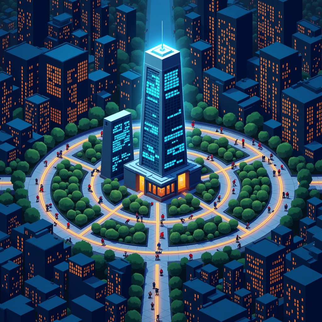 Free Pixelated Urban Pulse Image - Pixelart, Isometric, Cityscape ...