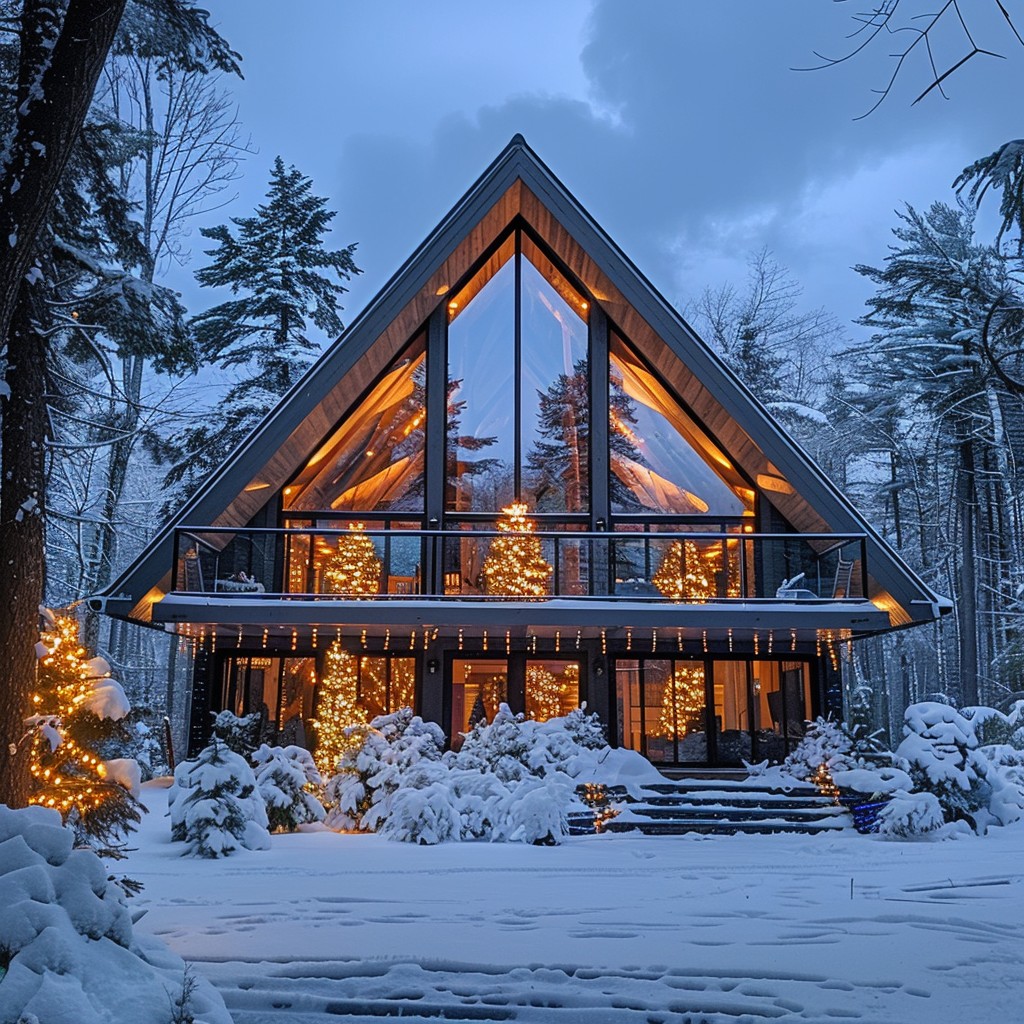 Download Winter Cabin Glow Image - Winter, Cabin, Snow | StockCake