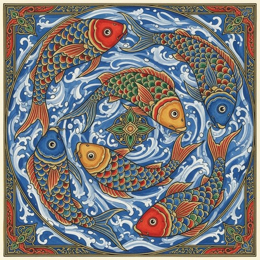 Fish Stylisation Free Circular Fish Medallion Image - Fish, Circular, Medallion ...
