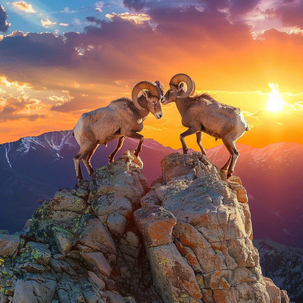 Free Rams at Sunset Image - Rams, Sunset, Nature | Download at StockCake